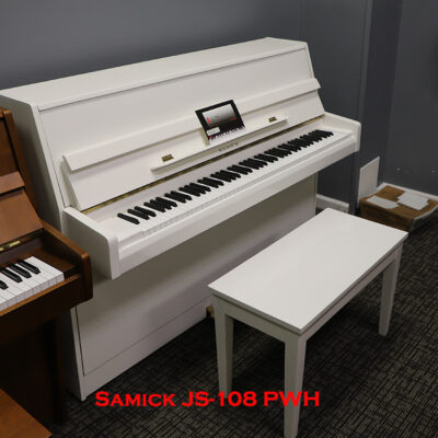 JS108 Used Samick white upright for sale