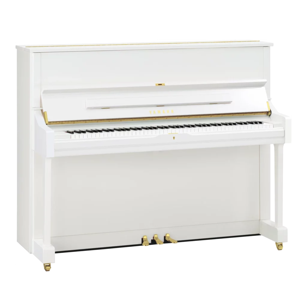 Yamaha U1 Upright Piano in Polished White Finish