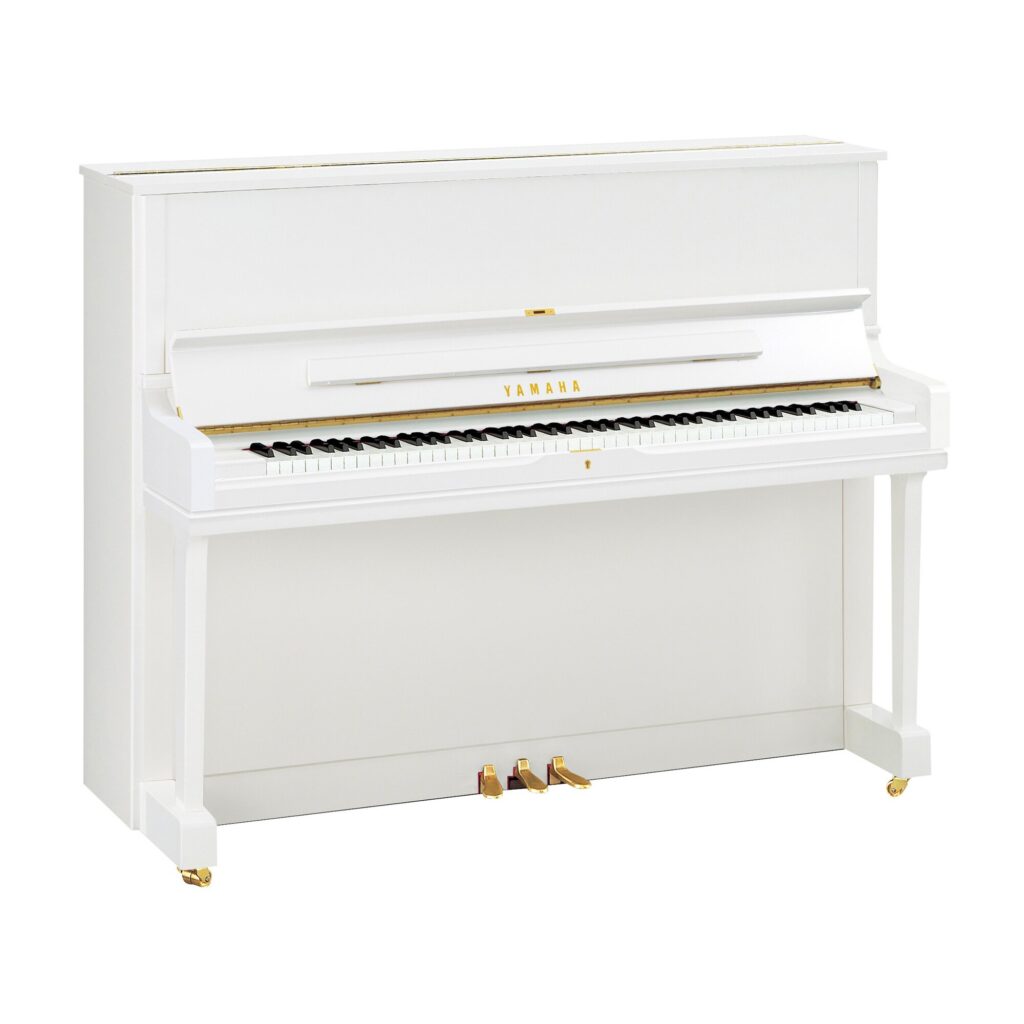 Yamaha YUS1 Upright Piano in Polished White Finish