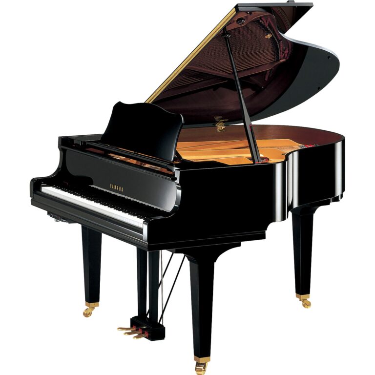 Yamaha GC1 TA3 TransAcoustic upright piano with classic U1 cabinet, combining acoustic soundboard with digital TransAcoustic technology