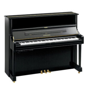 Yamaha U1 TA3 TransAcoustic upright piano with classic U1 cabinet, combining acoustic soundboard with digital TransAcoustic technology