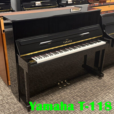 Used Yamaha T-118 polished ebony piano
